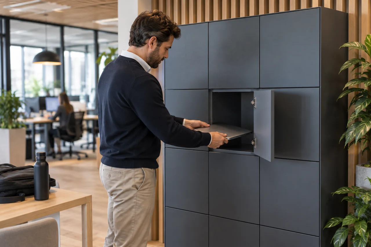 Casier connecté pour la remise de matériel informatique